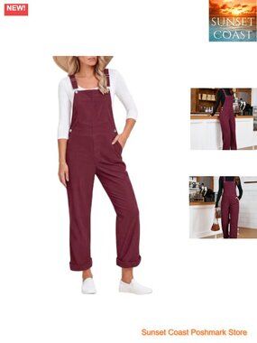 Corduroy Overalls Loose Fit Baggy Straight Adjustable Strap Bib Jumpsuit